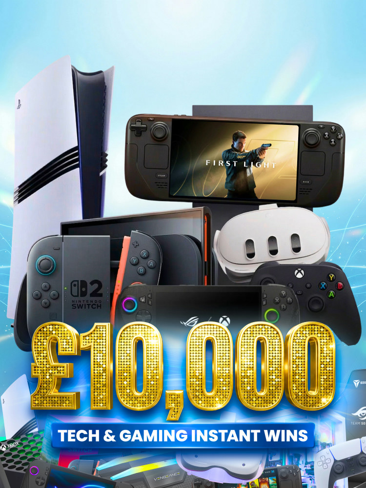 5p Tickets! £1000 YOUR CHOICE Console Bundle! £10,000 Gaming Prizes