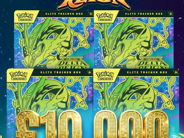 5p Tickets! Pokémon DELTA REIGN 4X Elite Trainer Boxes! £10,000 Pokémon Prizes