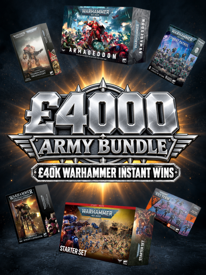 £4000 Warhammer Army Bundle + £40K Warhammer Instant Wins!