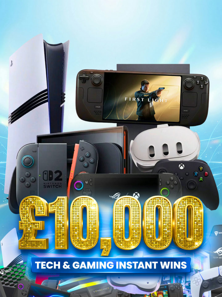 5p Tickets! £1000 YOUR CHOICE Console Bundle! £10,000 Gaming Prizes